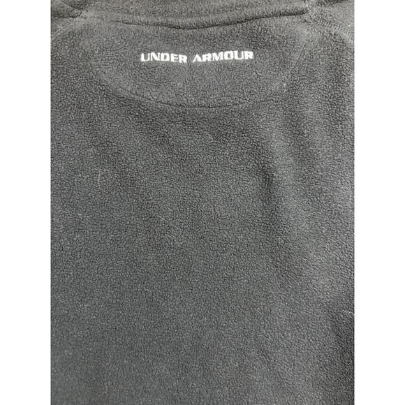 Under Armour Fleece Pullover Men’s Medium Black Crew Neck Long Sleeve UA Logo - Picture 4 of 5